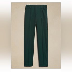 Banana Republic Lido Straight Italian wool pant in Paris Green 2P. Extra long